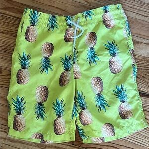 Old Navy Pineapple Print Swim Trunks - Lime & Teal
